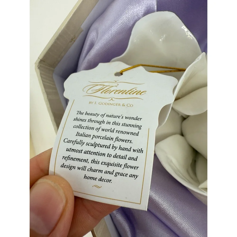 Godinger & Co Florentine Fine Porcelain White Flower Style 9637
